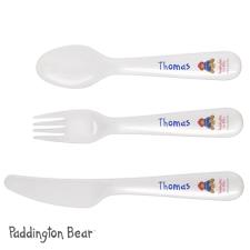 Personalised Paddington Bear For Baby 3 Pc Cutlery Set